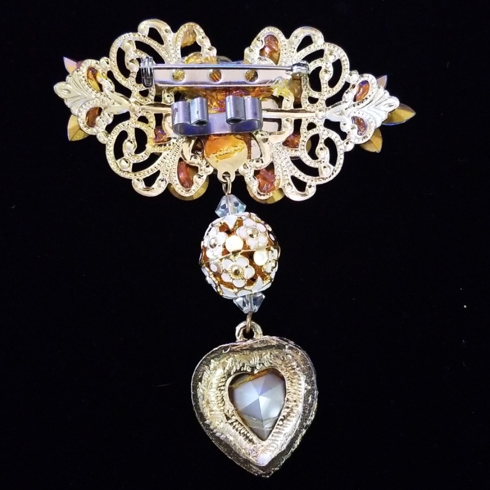 Dangle Clock Brooch - Picture 5 of 5
